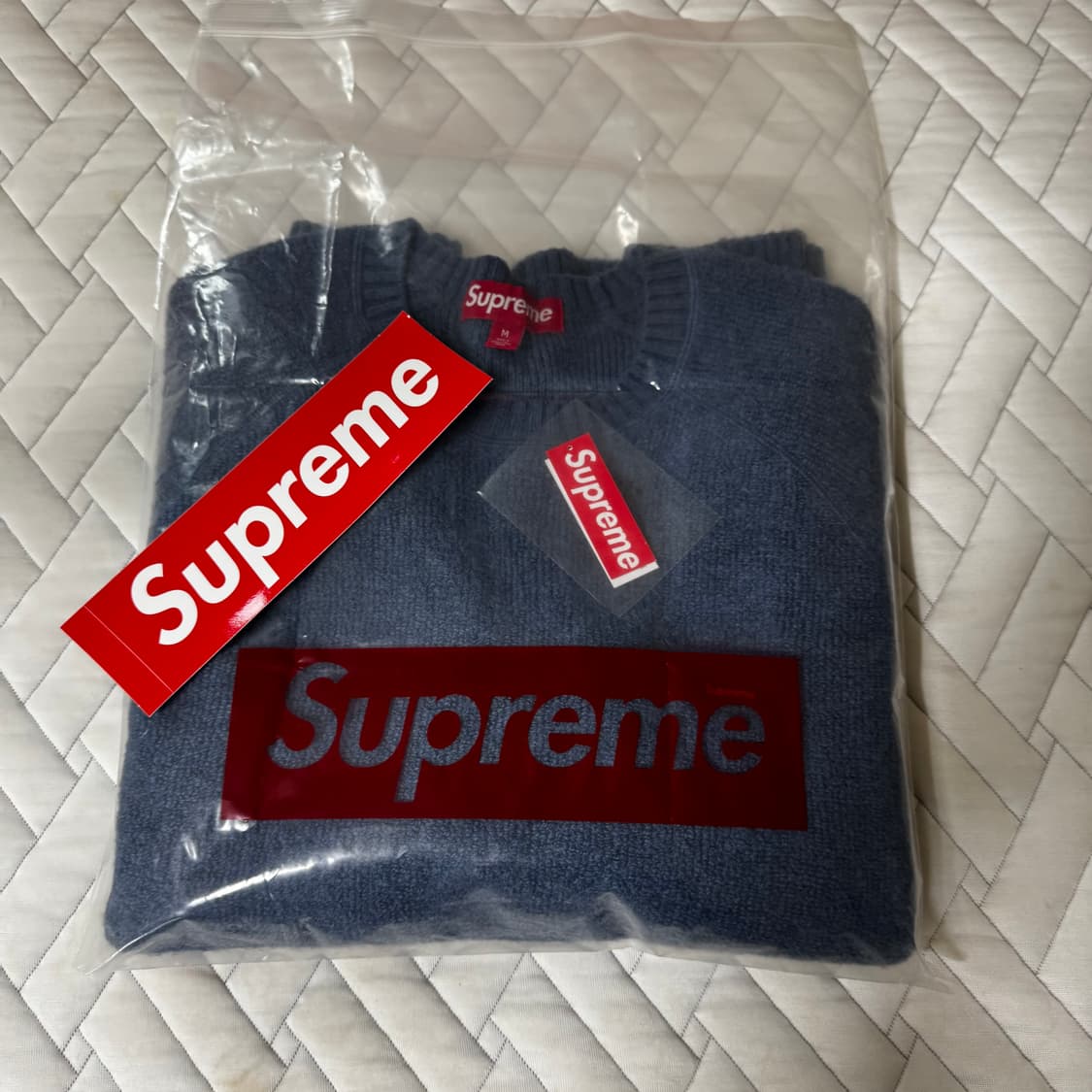 Supreme 테리 스몰 박스로고 스웨터 블루 m 새상품급 상품이미지8