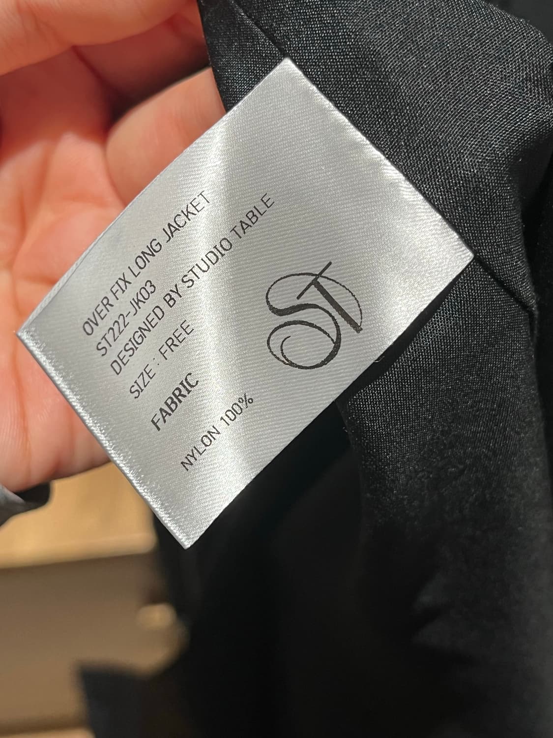 스튜디오테이블 나일론 코트 롱 자켓 블랙 상품이미지4