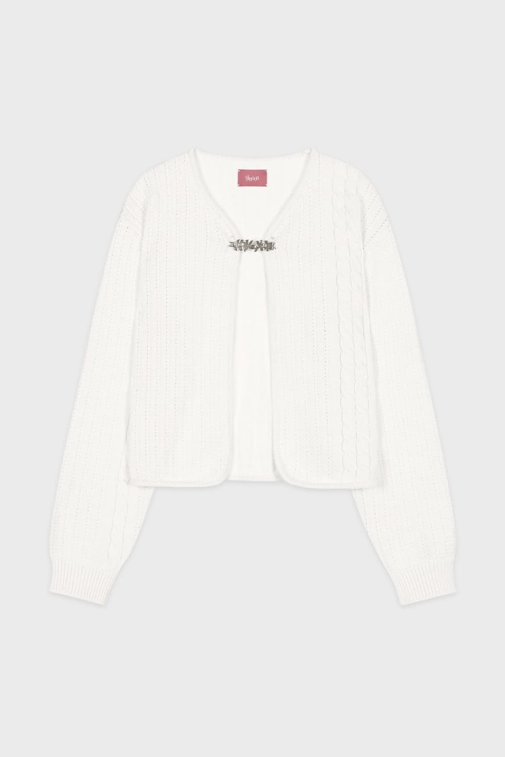 시눈 플라워 브로치 트위스트 가디건 상품이미지8