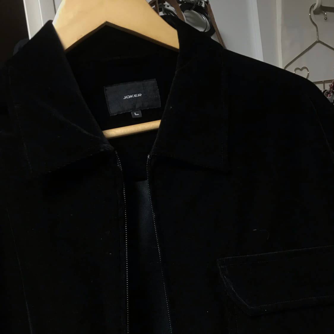 재팬 90-00s 조커 벨벳 워크 블루종 자켓 블랙 상품이미지3