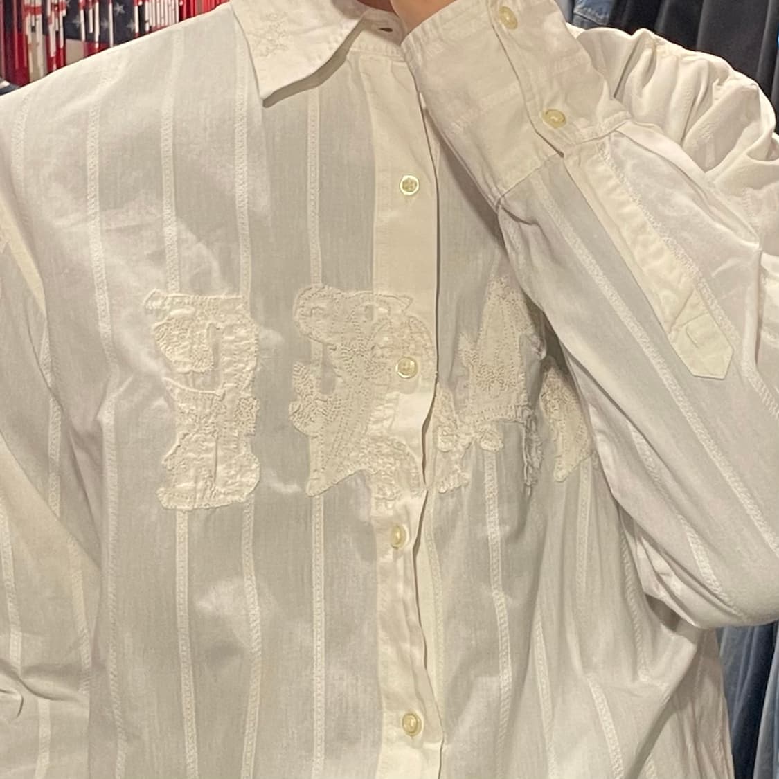 [IM] vintage 화이트 자수  셔츠 상품이미지6