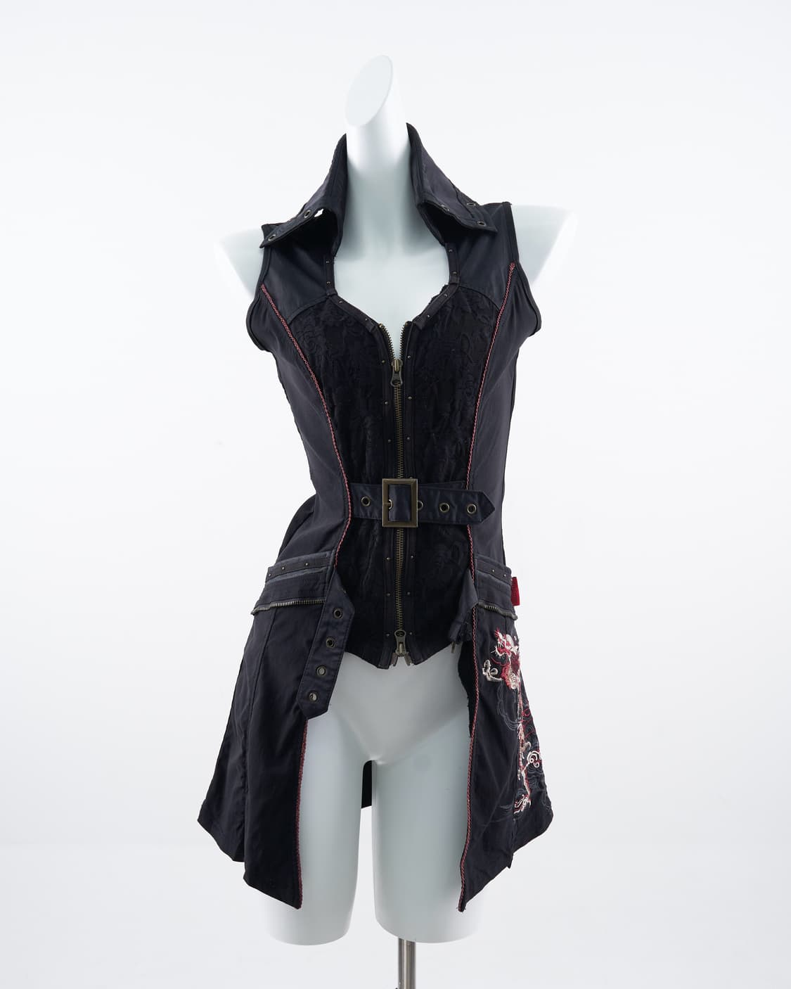 Ozz Croce 드래곤 페인팅 버클 베스트 집업 상품이미지3