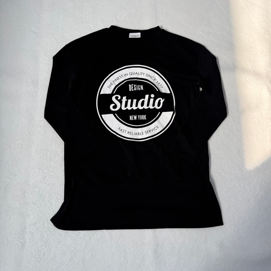 F 톰보이 오버핏 그래픽 긴팔 티셔츠 0305T 상품이미지1