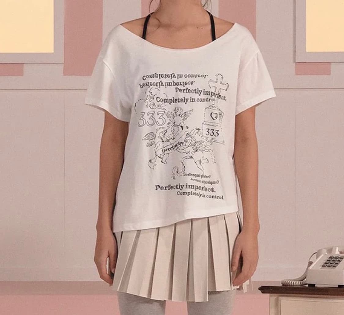 쓰리타임즈 더스티엔젤반팔티s 판매해요 상품이미지1