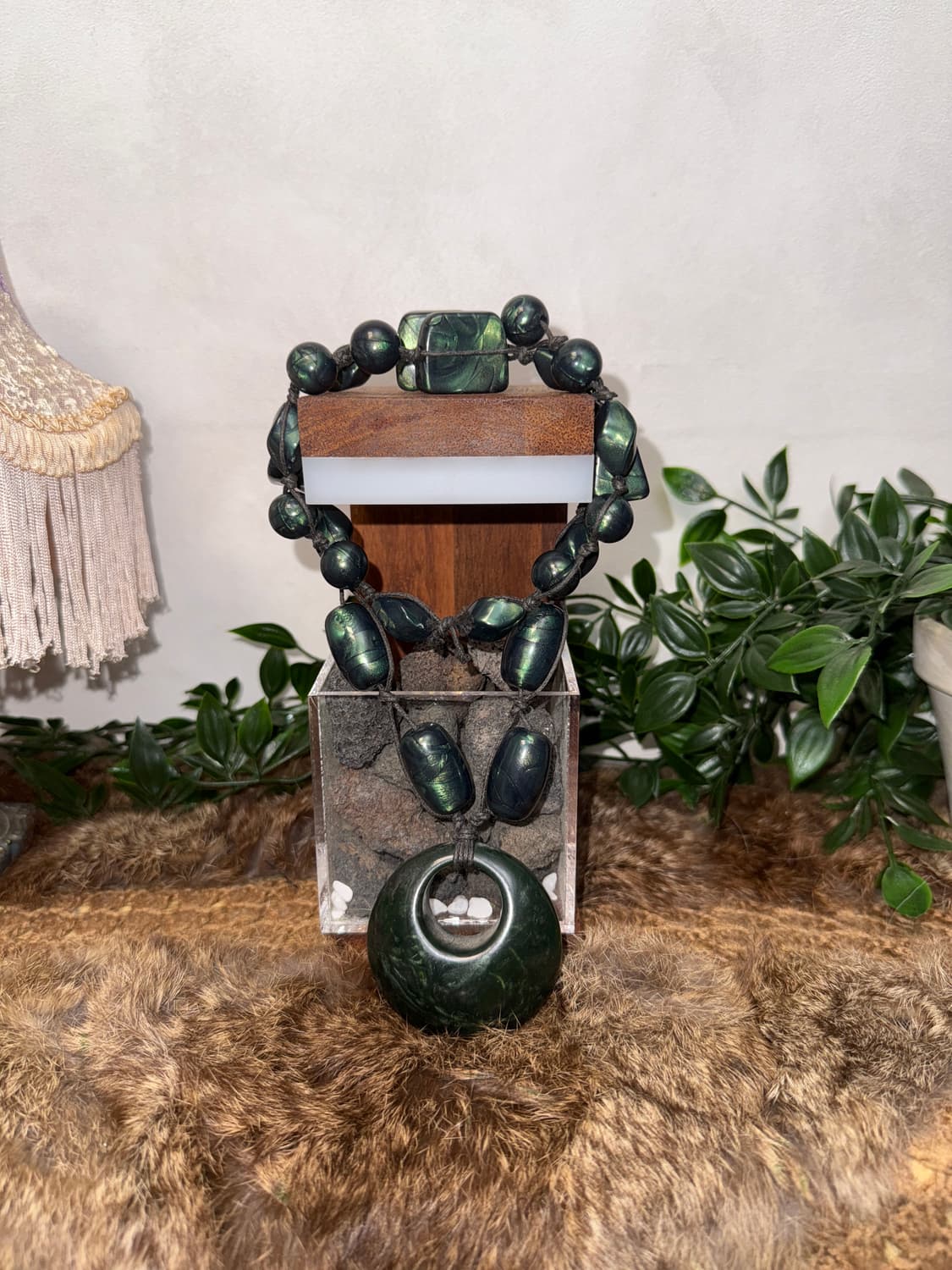 Deep green marvel stone necklace  상품이미지1