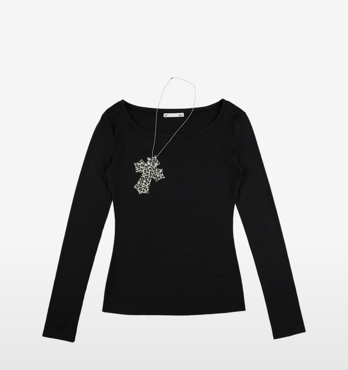 Black leopard cross necklace top 상품이미지3