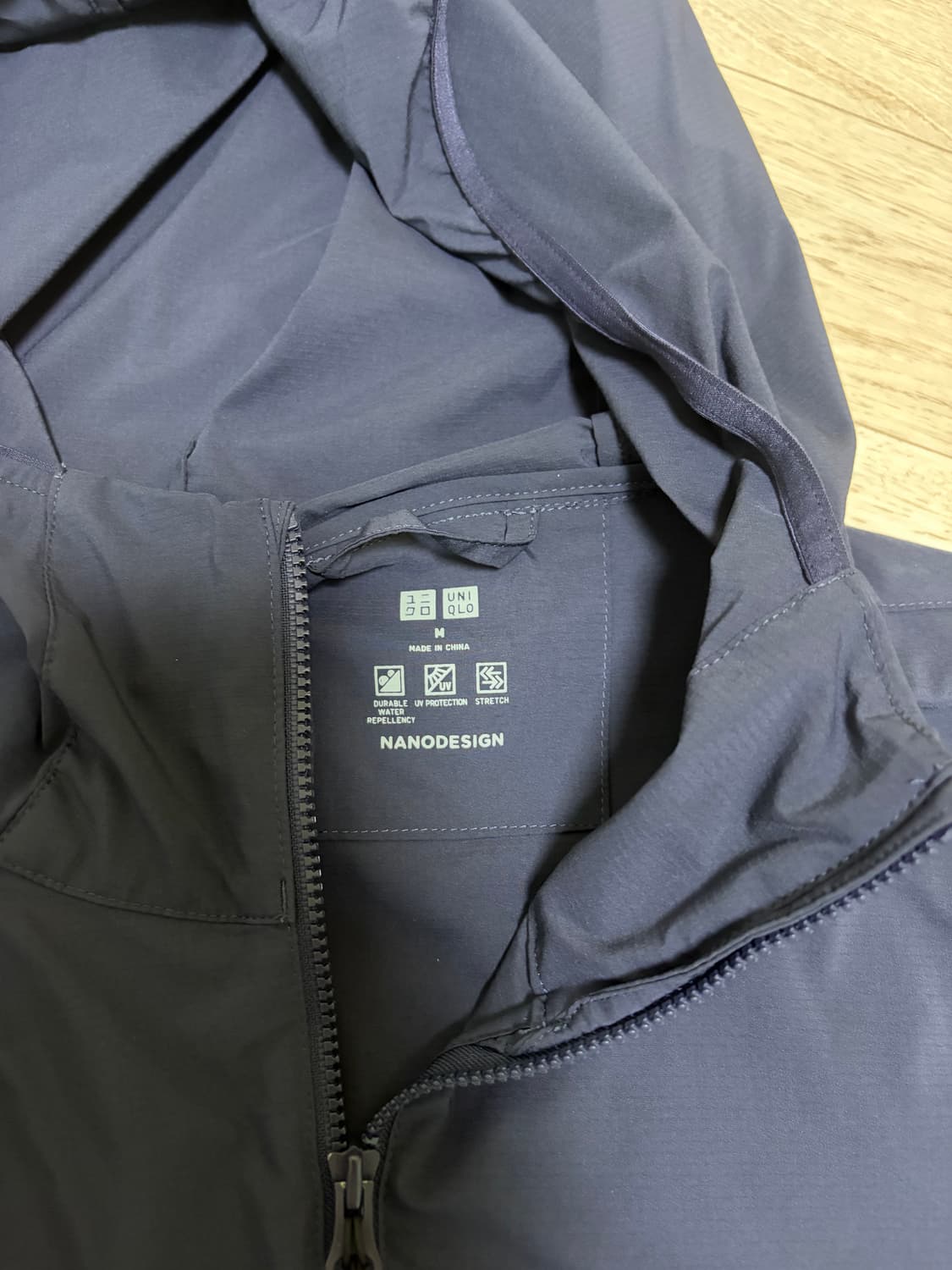 (M) 유니클로 포켓터블UV 프로텍션 바람막이 파카 네이비 상품이미지2