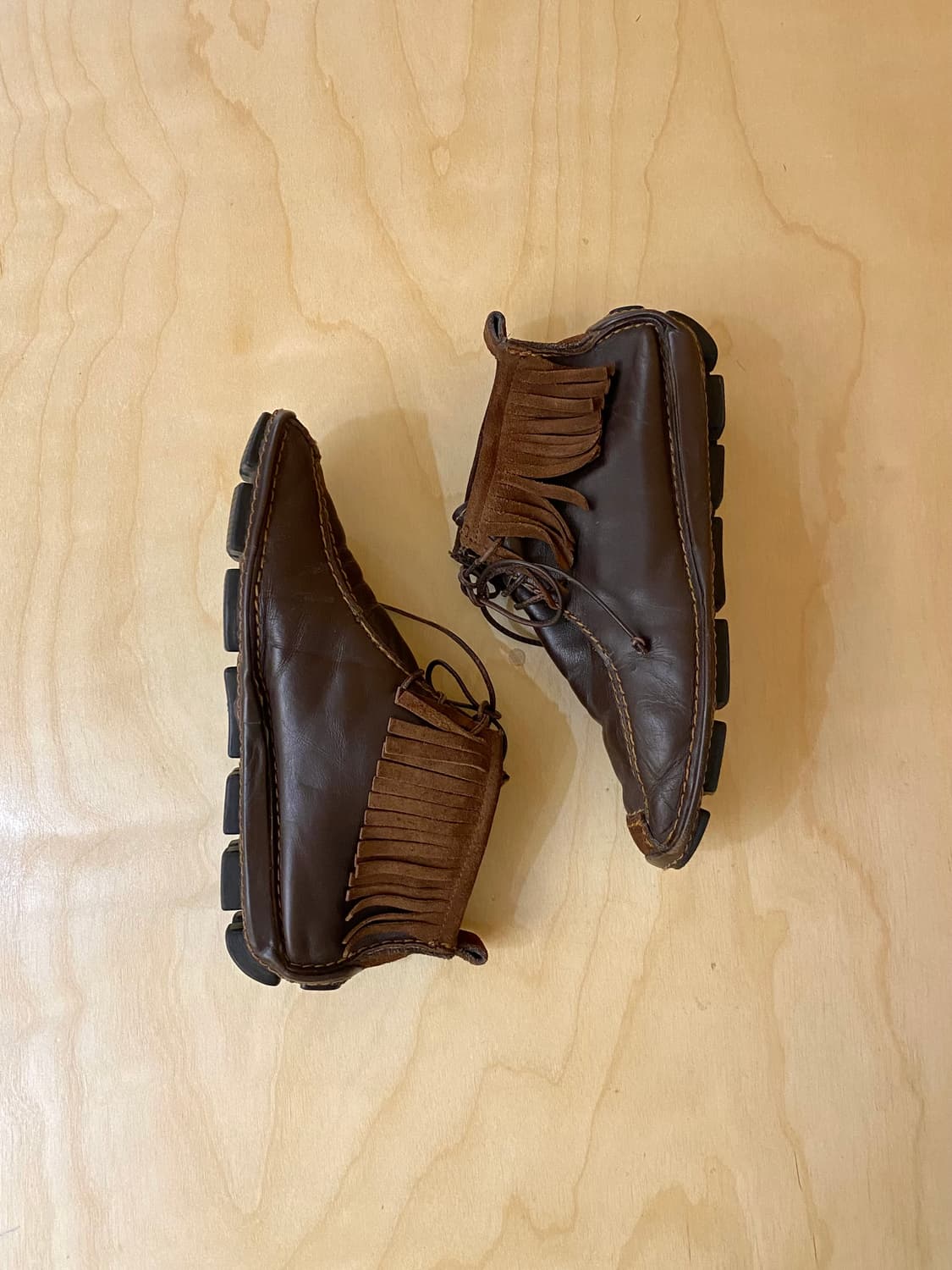 VTG leather fringe chukka boots 상품이미지3