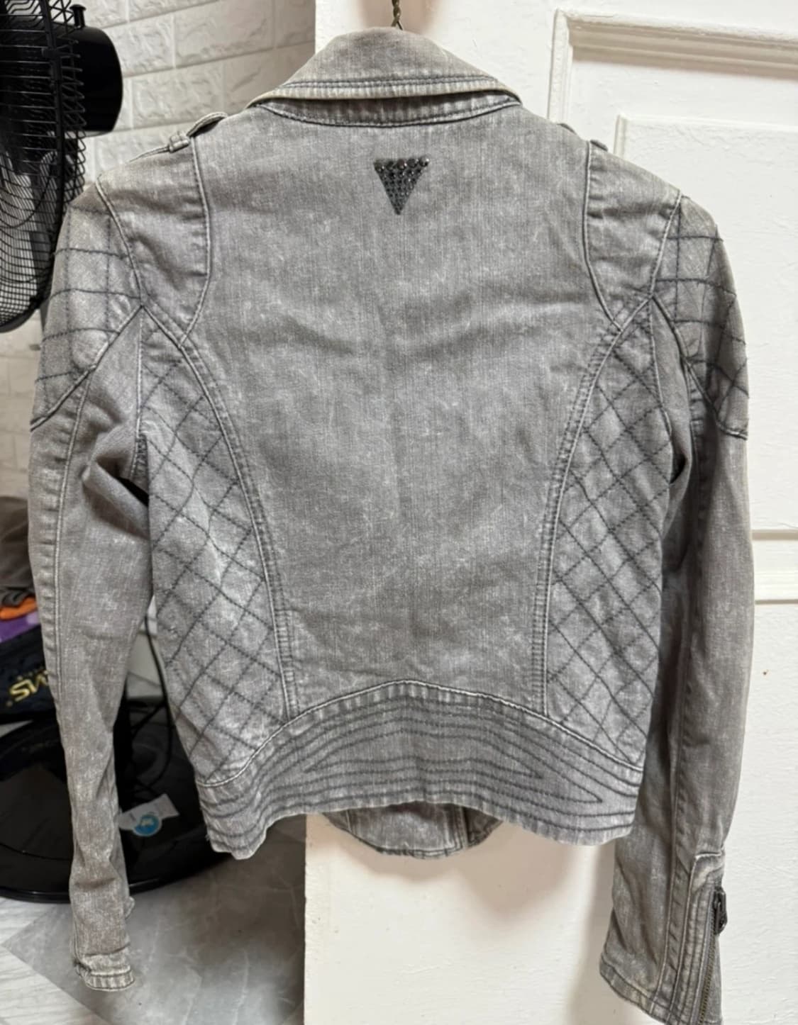 Guess 게스 그레이 데님 바이커 재킷 상품이미지4