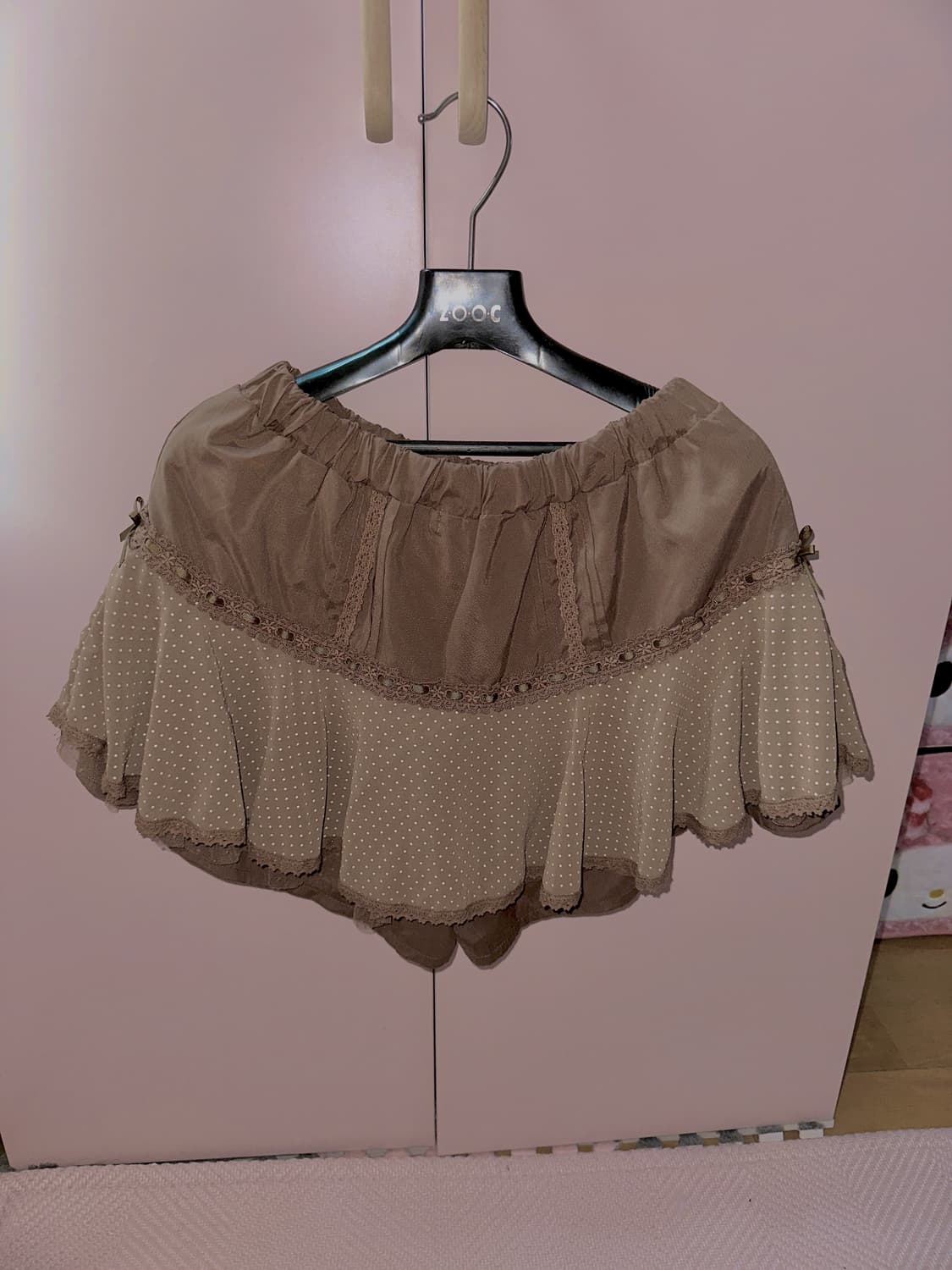 리즈리사 라떼갸루 도트 리본 큐롯스커트 상품이미지1