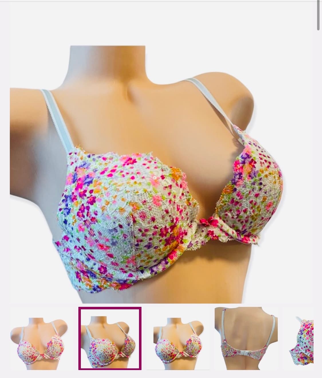 [새상품] 빅토리아시크릿 드림엔젤 플로럴 푸시업 브라 팬티 세트 32B/ 상품이미지9