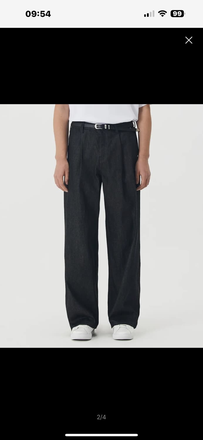 REAL WIDE ONE TUCK DENIM RAW BLACK 상품이미지2