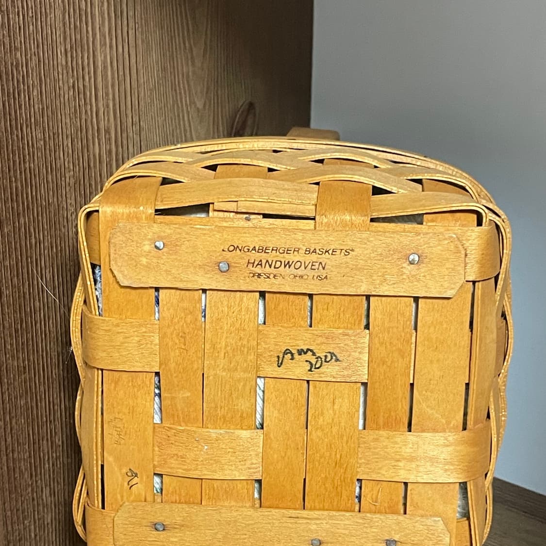 [vintage] 스퀘어 플라워 우븐 우드 바스켓 상품이미지6