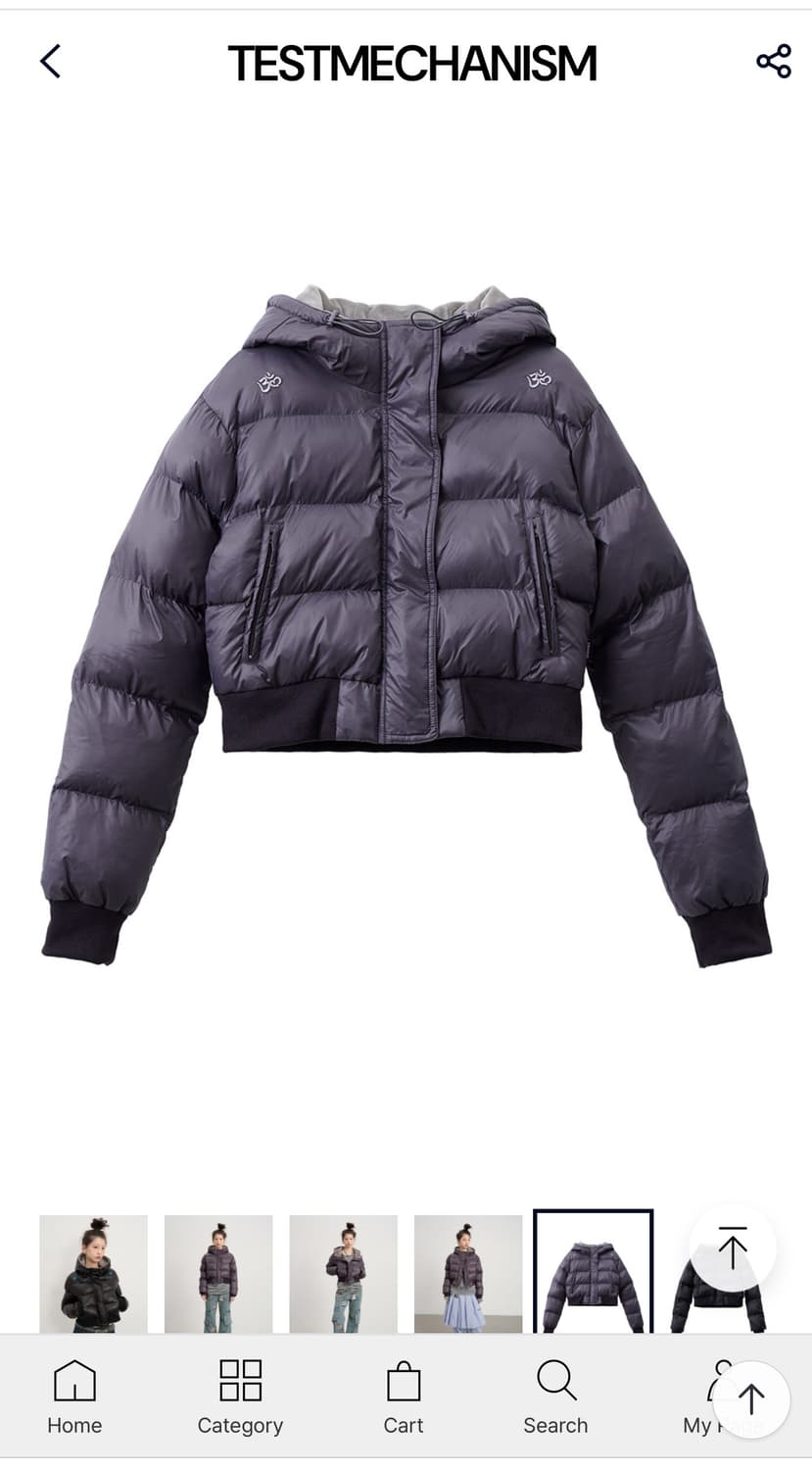 테스트메커니즘 숏패딩 상품이미지3