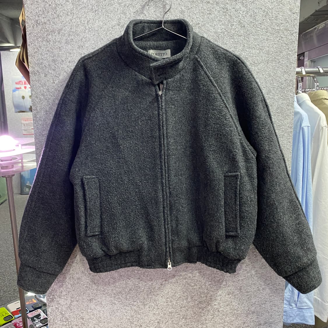 PORETTO 차콜 그레이 울 해링턴 자켓B2794 상품이미지2