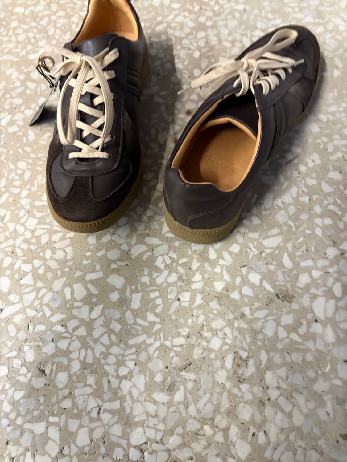 Vintage Chocolate Brown Leather Sneakers 상품이미지5