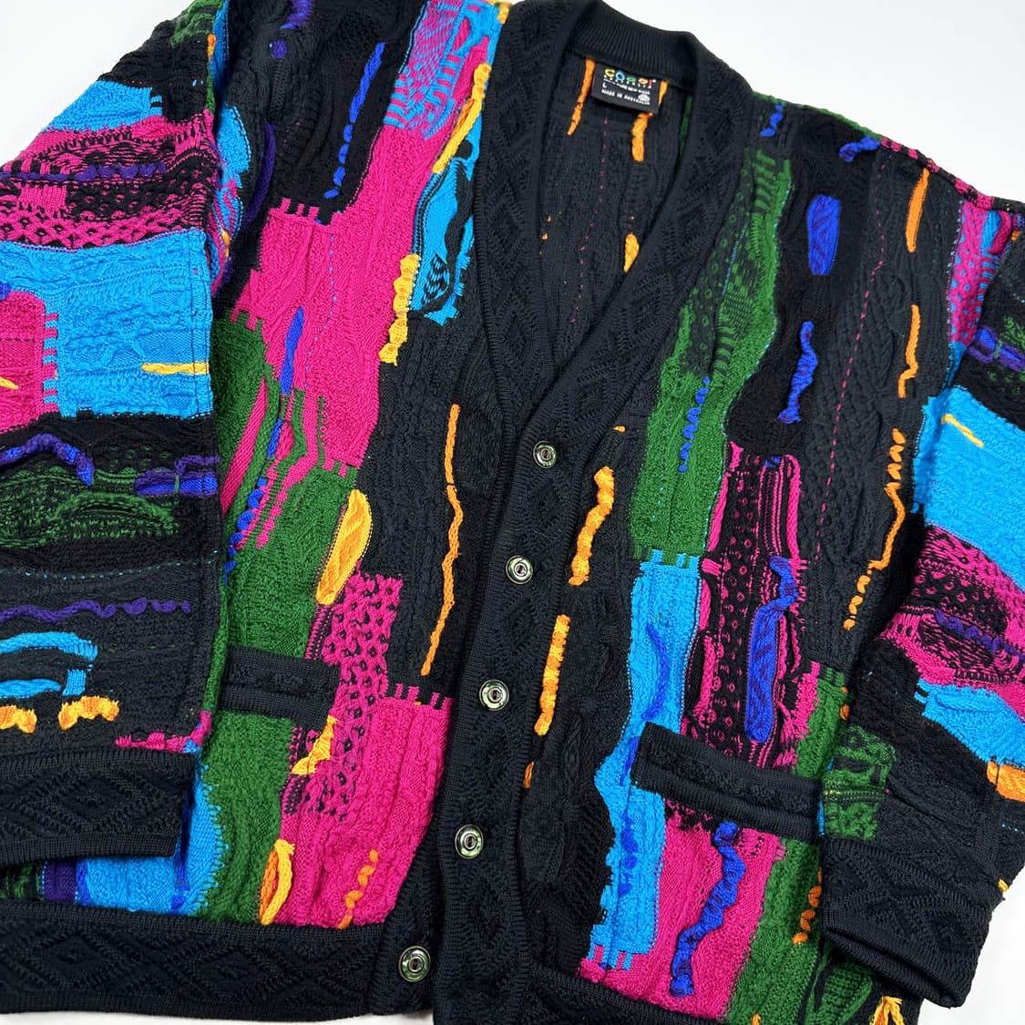 COOGI 쿠지 오스트레일리아 울 케이블 니트 가디건 L 상품이미지4