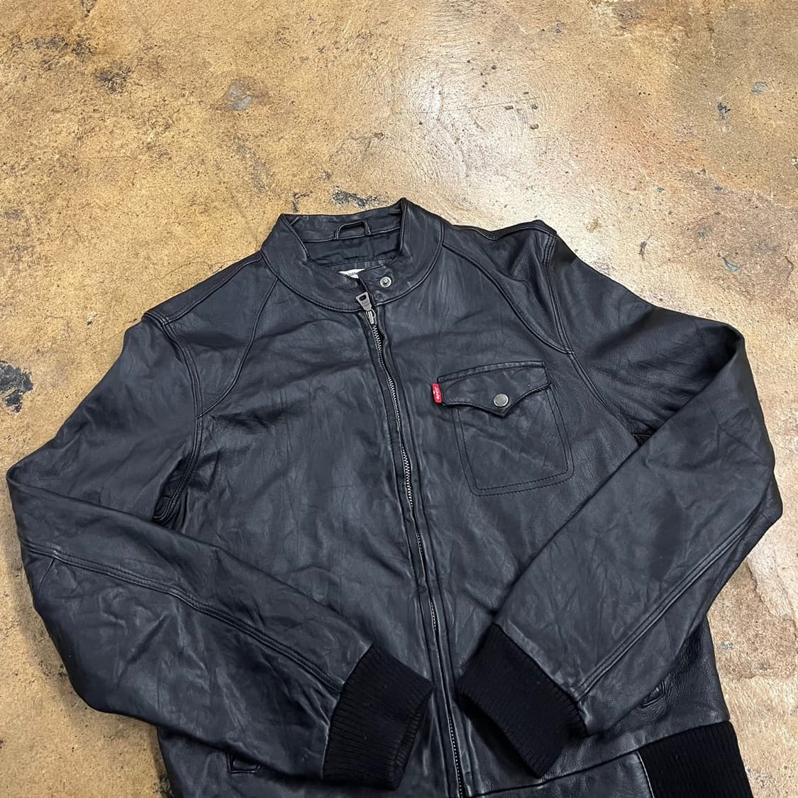 [정품/L,95] 리바이스 블랙 램스킨 봄버 자켓 b17 상품이미지1