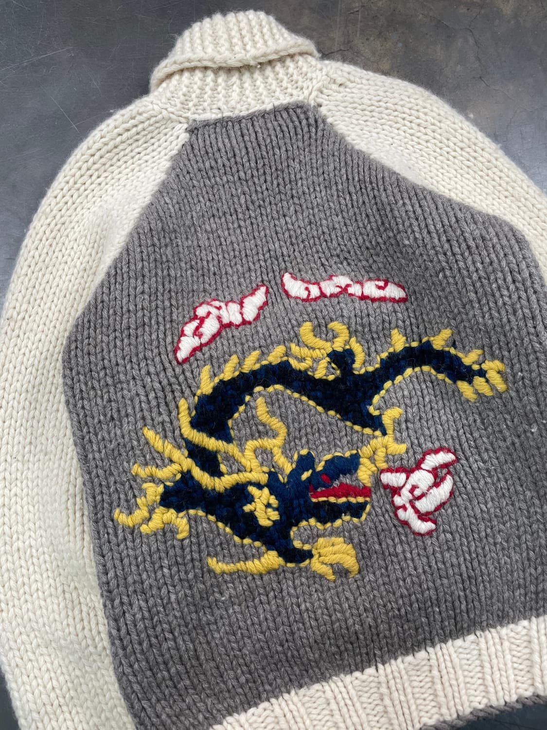 빈티지 드래곤 코위찬 니트집업 상품이미지2