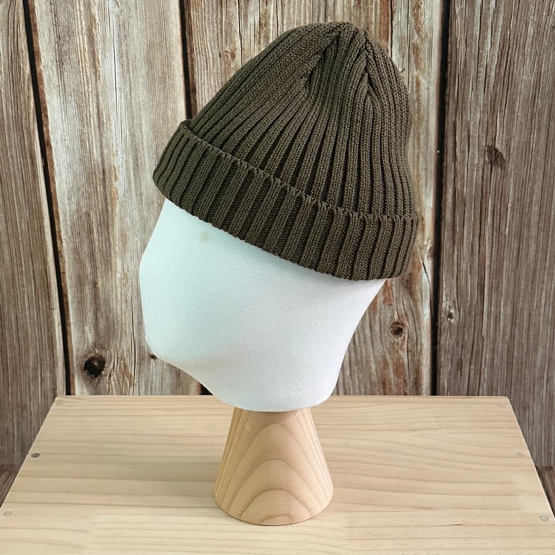 키지마타카유키 코튼 골지 비니 올리브 색상 상품이미지3