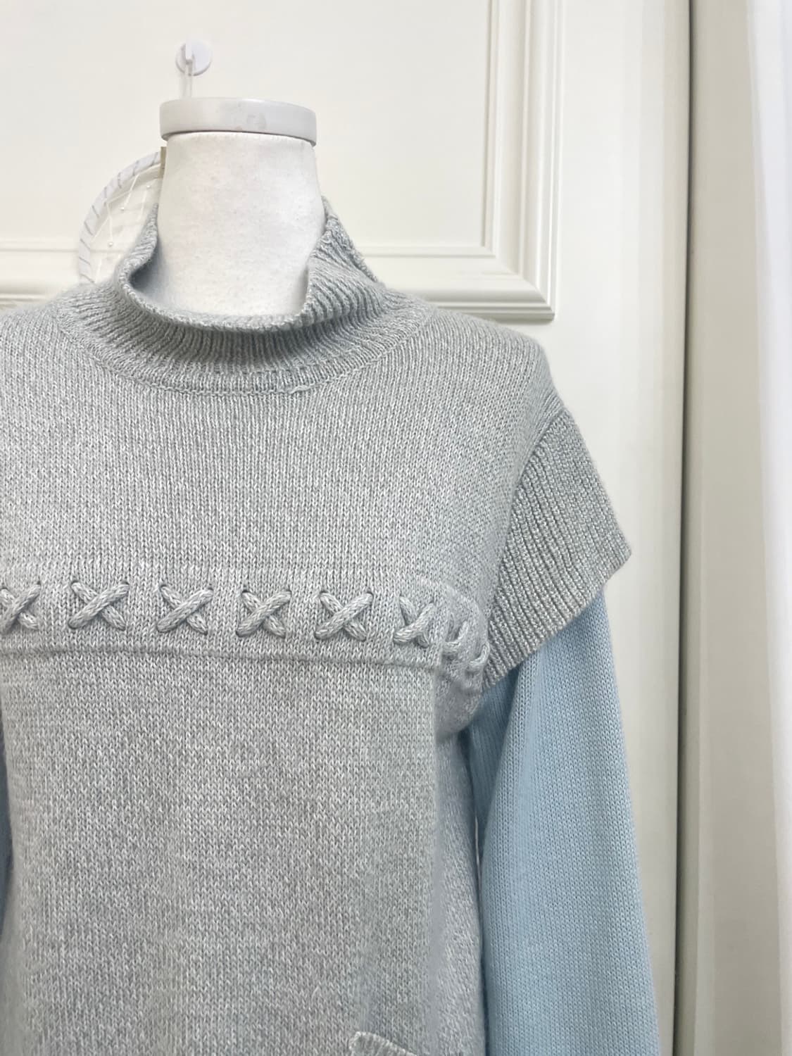 sky blue pocket point mori knit top 상품이미지6