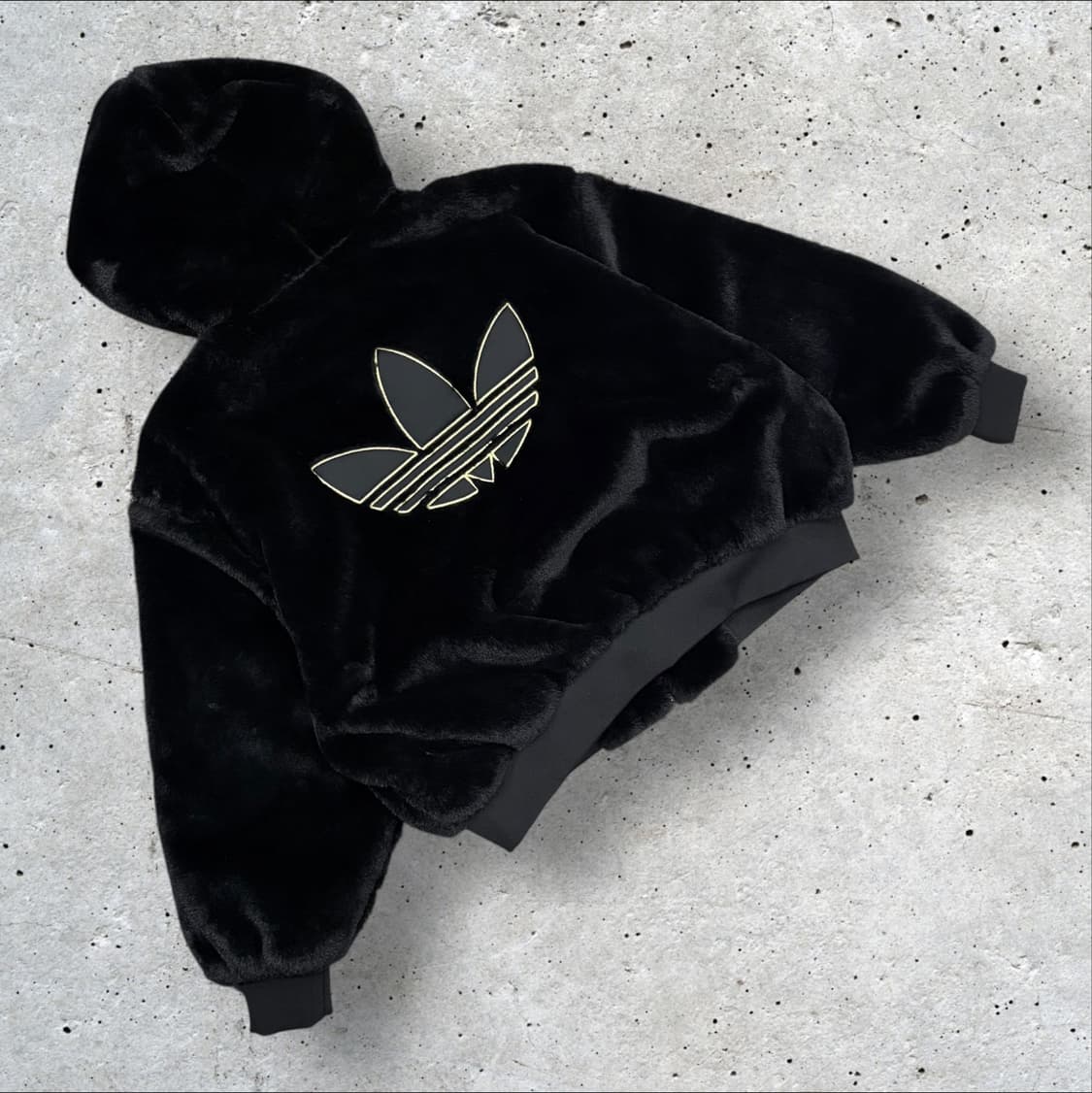 [XS] 아디다스 블랙 퍼 후리스 후드 집업 B640 상품이미지1