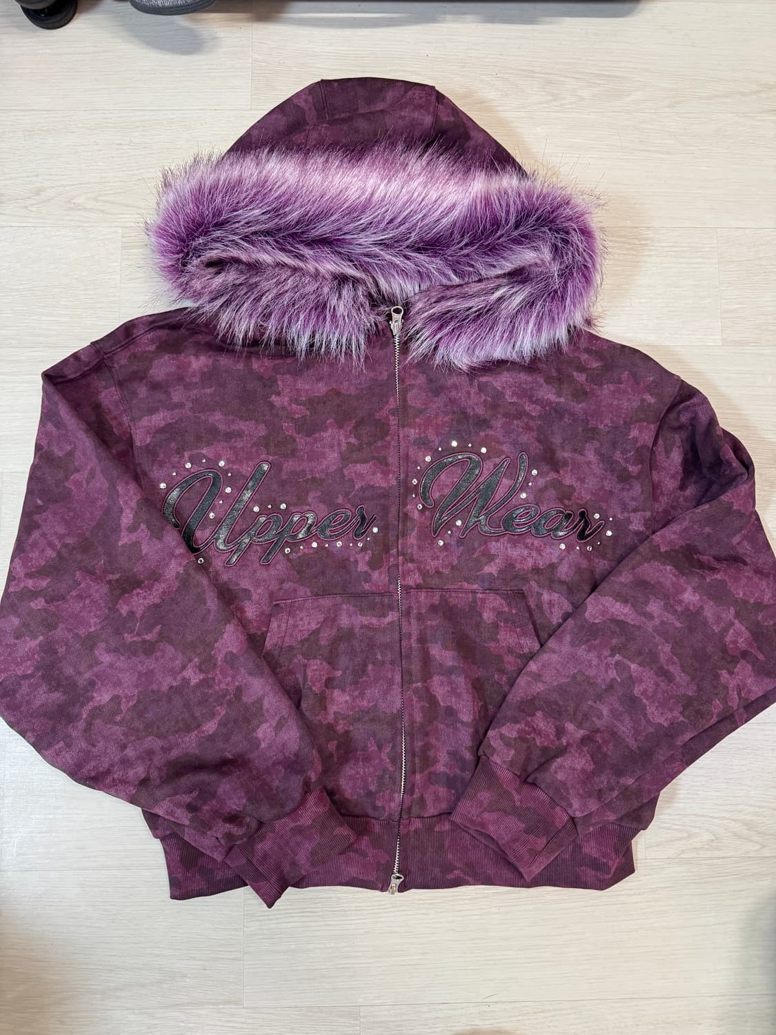 esc studio 퍼 후드집업 퍼플 1사이즈 상품이미지7