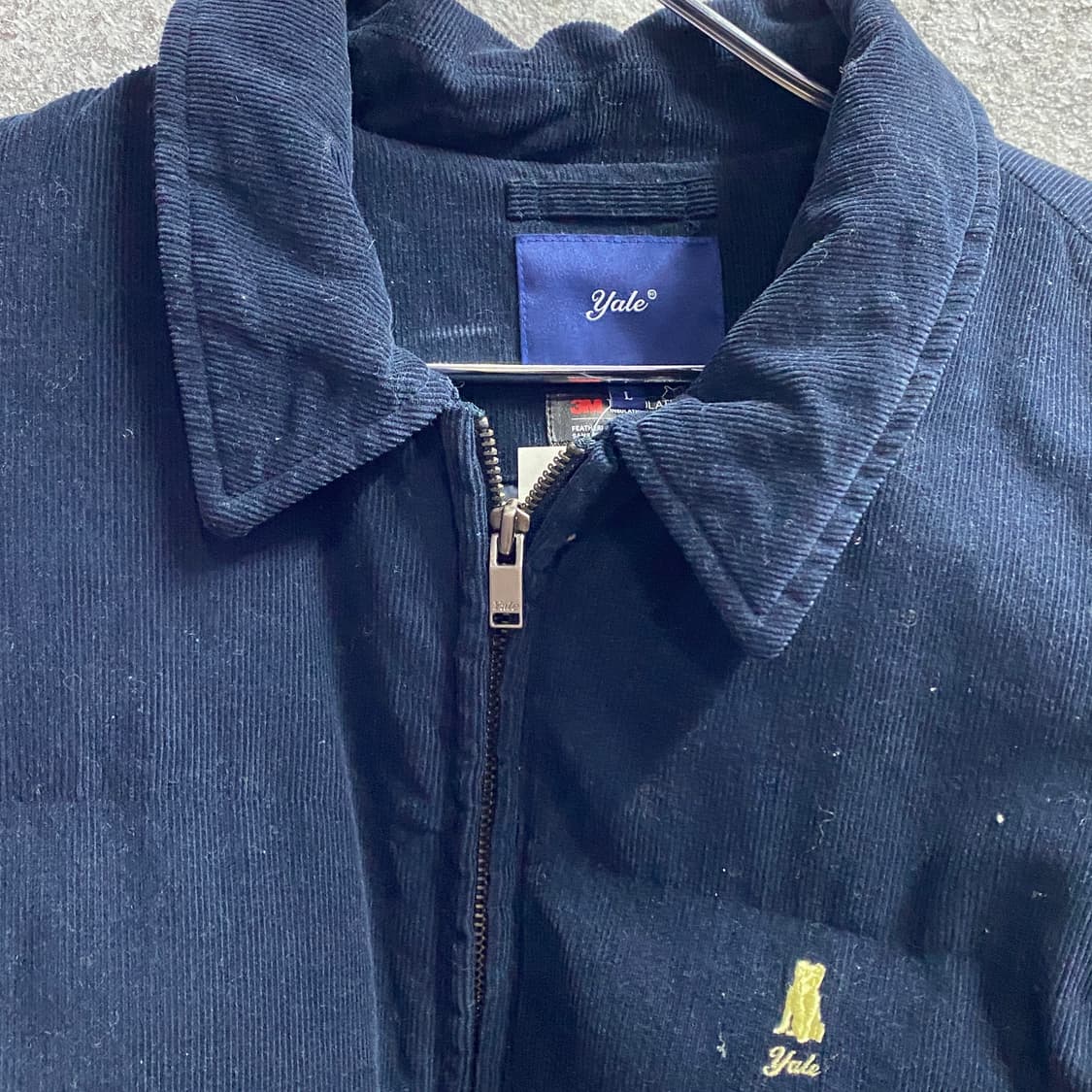 예일 자수로고 네이비 코듀로이 패딩 B3546 상품이미지3