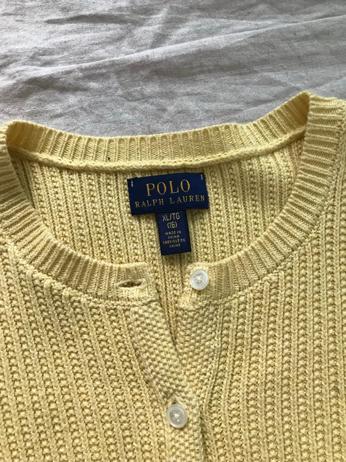 폴로 랄프로렌 포니 로고 옐로우 케이블 니트 가디건 상품이미지5
