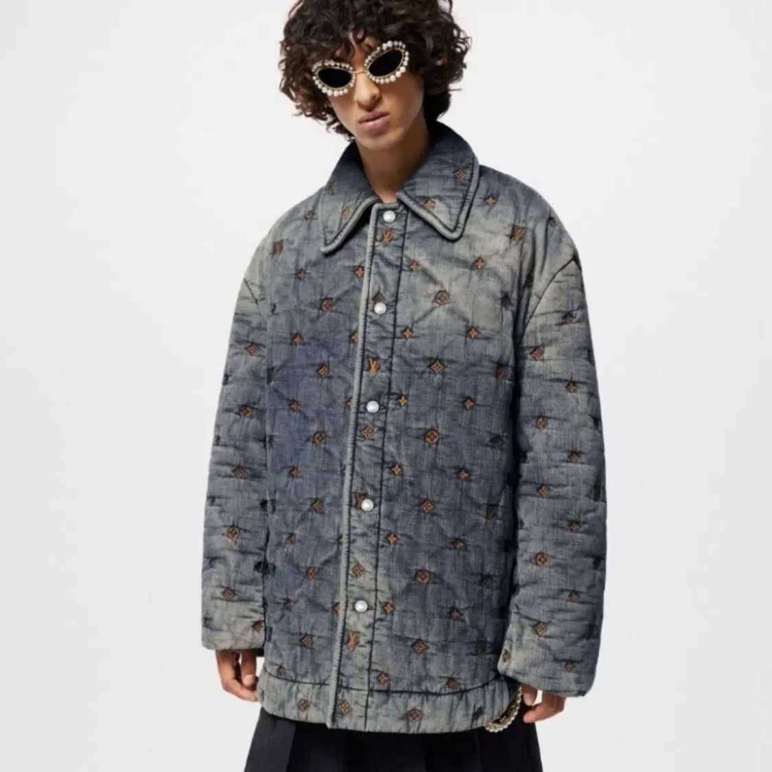 [2XL/새상품급] 루이비통 패디드 데님 모노그램 패딩 자켓 백화점판 상품이미지5