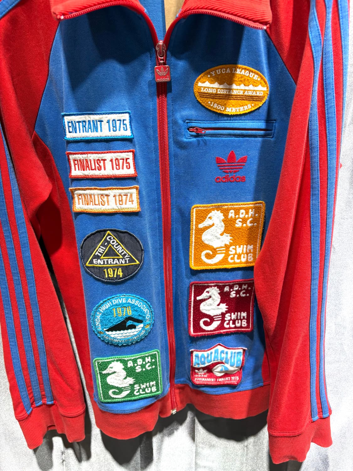 M Adidas 아디다스 파이어버드 레드 배색 패치 트랙탑 상품이미지4