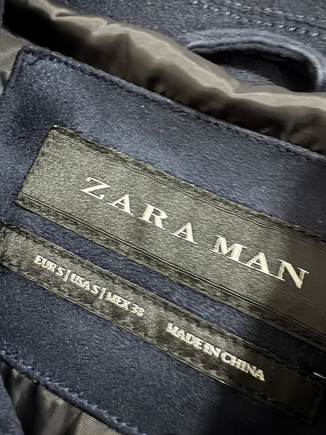 남녀공용 자라 ZaRa 페이크 스웨이드 크롭 자켓 네이비 S 상품이미지3