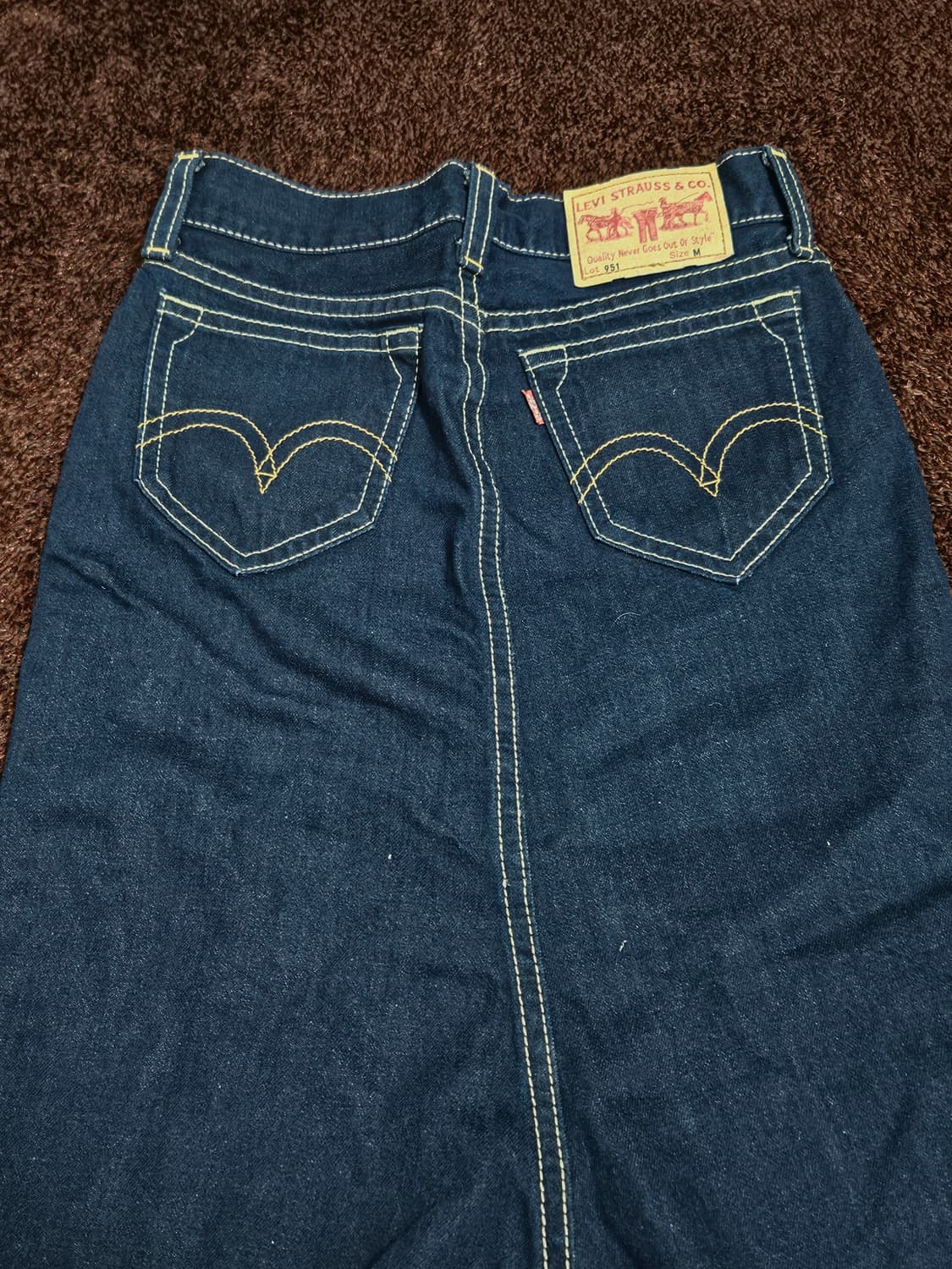 리바이스 생지 데님 진청 롱 스커트 M 상품이미지4