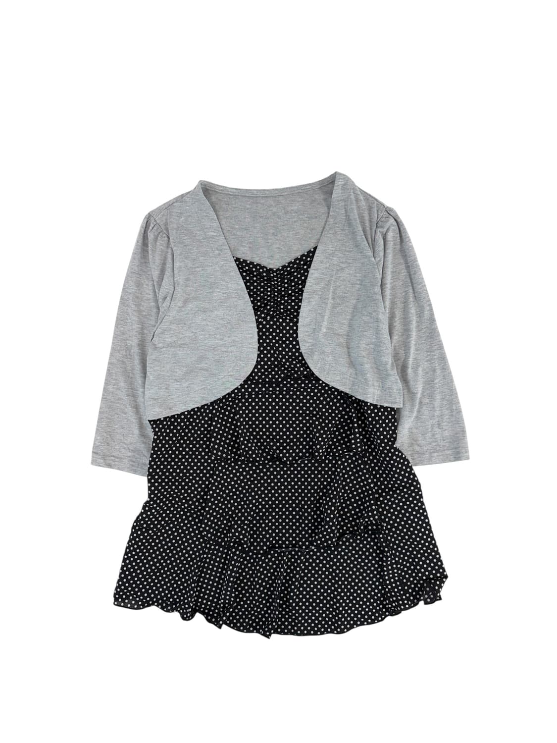 Japanvintage 도트 블라우스 가디건  상품이미지1