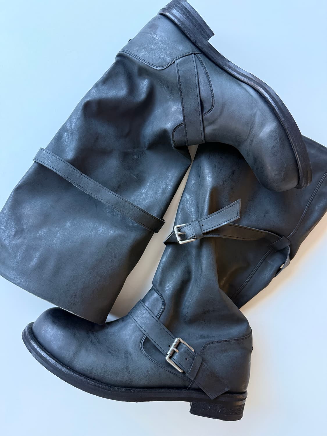 네거티브쓰리 슬라우치 롱부츠 워시드 블랙 상품이미지3