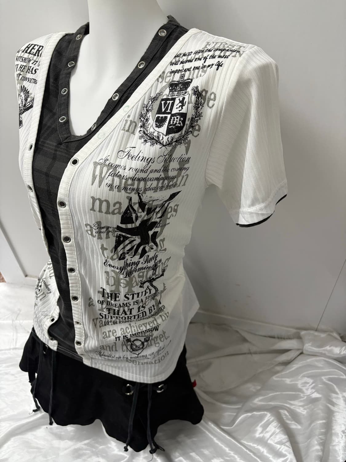 Y2K 레이어드 반팔티 상품이미지3