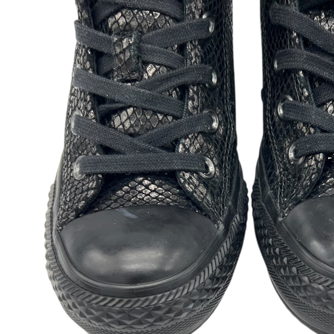 235 W 컨버스 척테일러 올스타 하이 플랫폼 +하이 블랙 스네이크스킨 상품이미지5