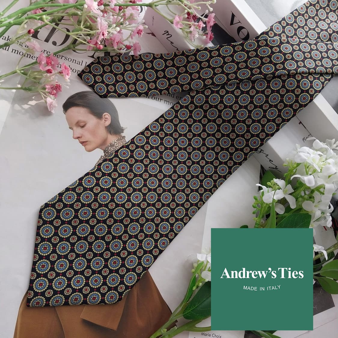 앤드류스타이 메달리온 패턴 넥타이 10.2cm S~A+등급 K2434
 상품이미지2