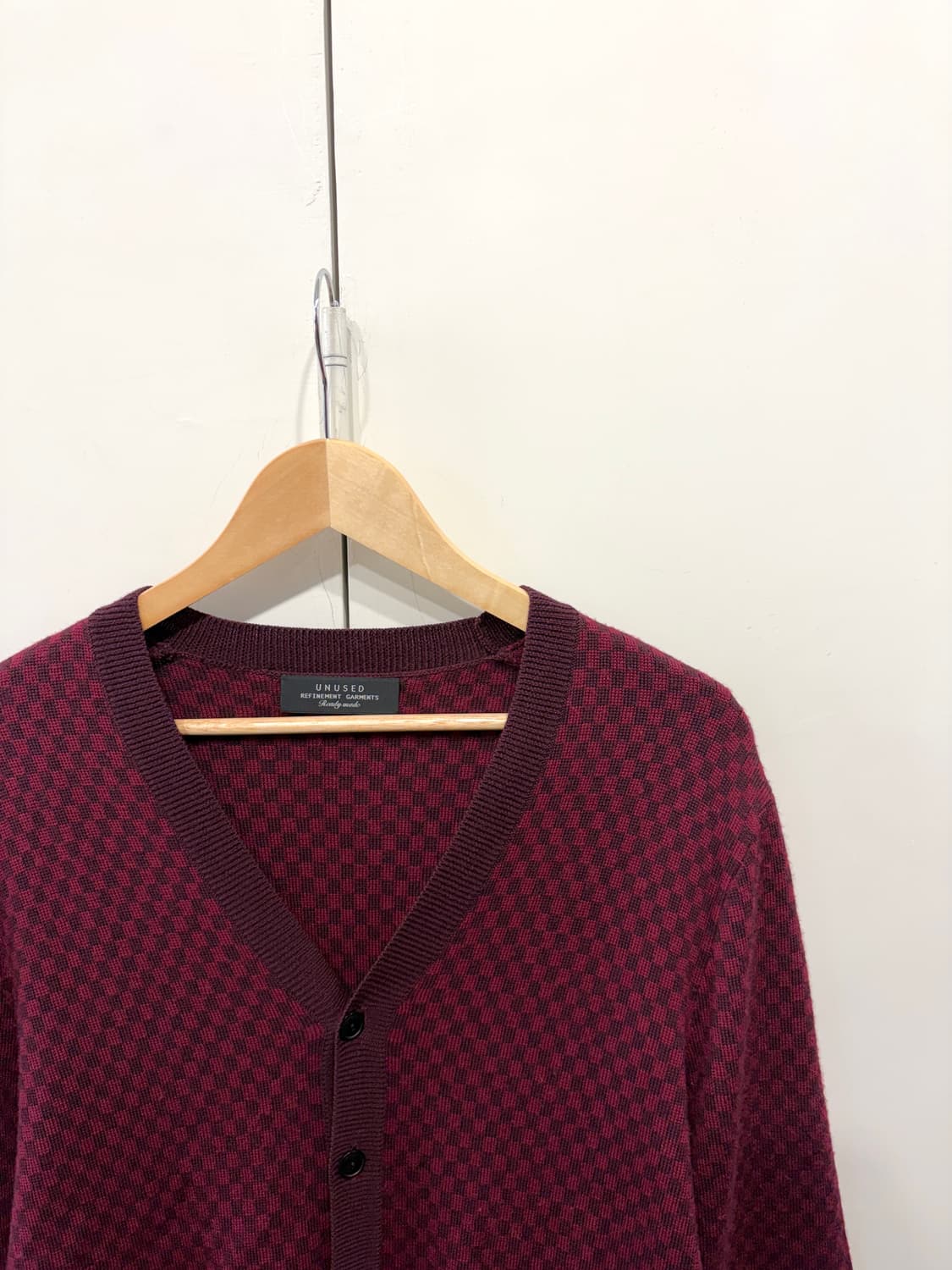 언유즈드 울 체크 가디건 상품이미지3