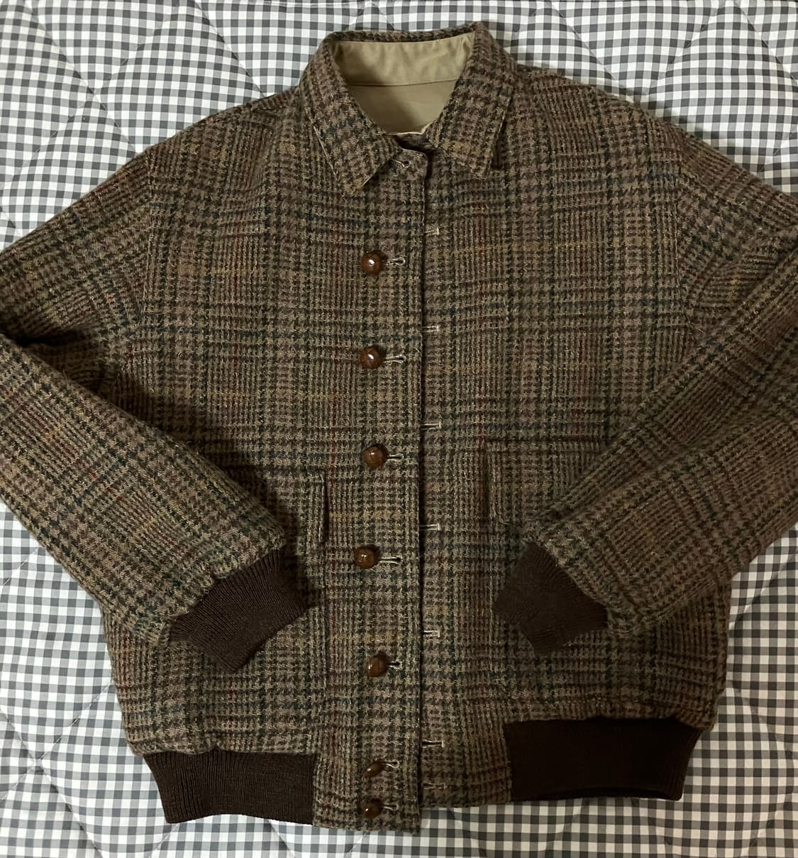 90s 빈티지 해리스트위드 & 코튼 리버시블 자켓 상품이미지1