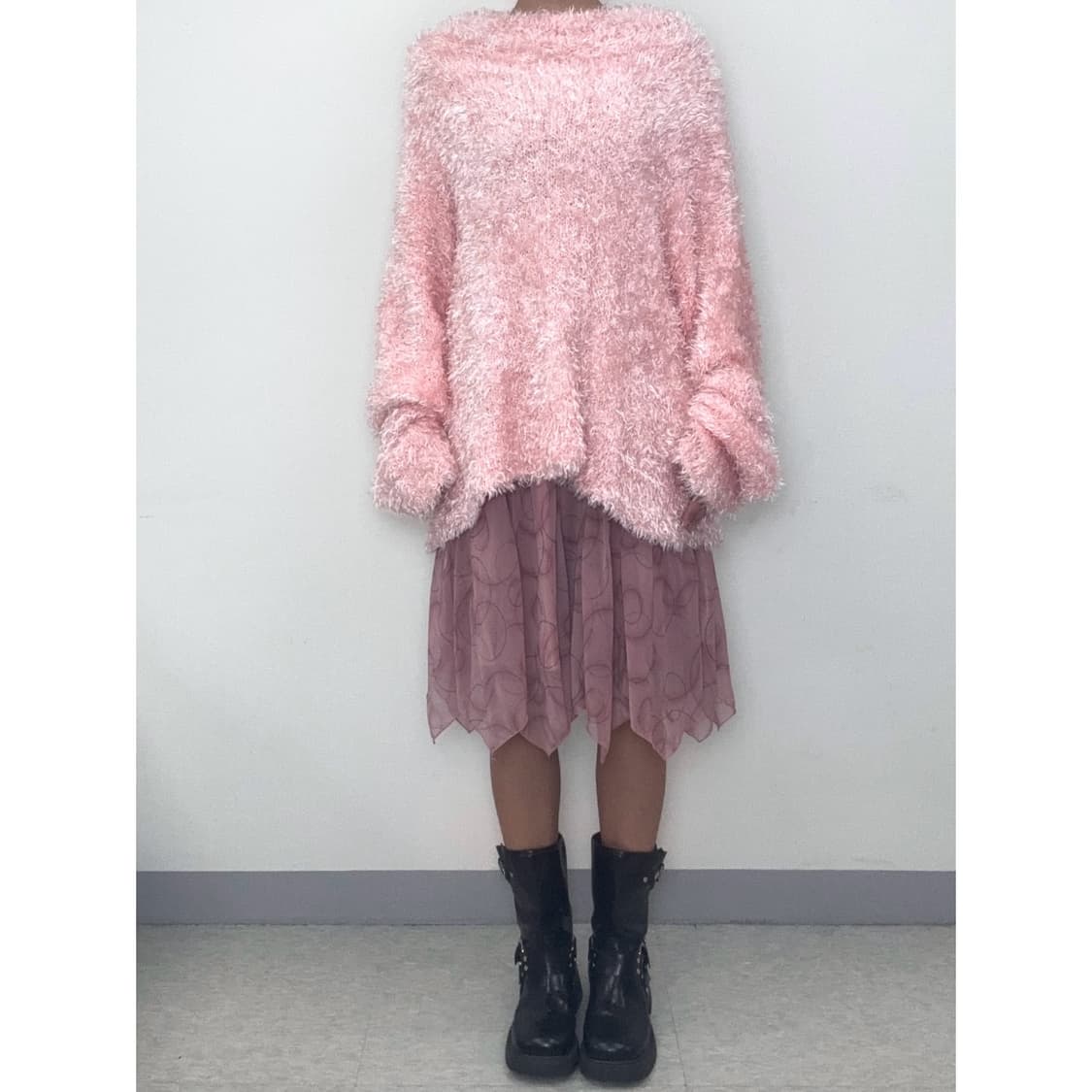 빈티지 핑크 퍼 니트 상품이미지4
