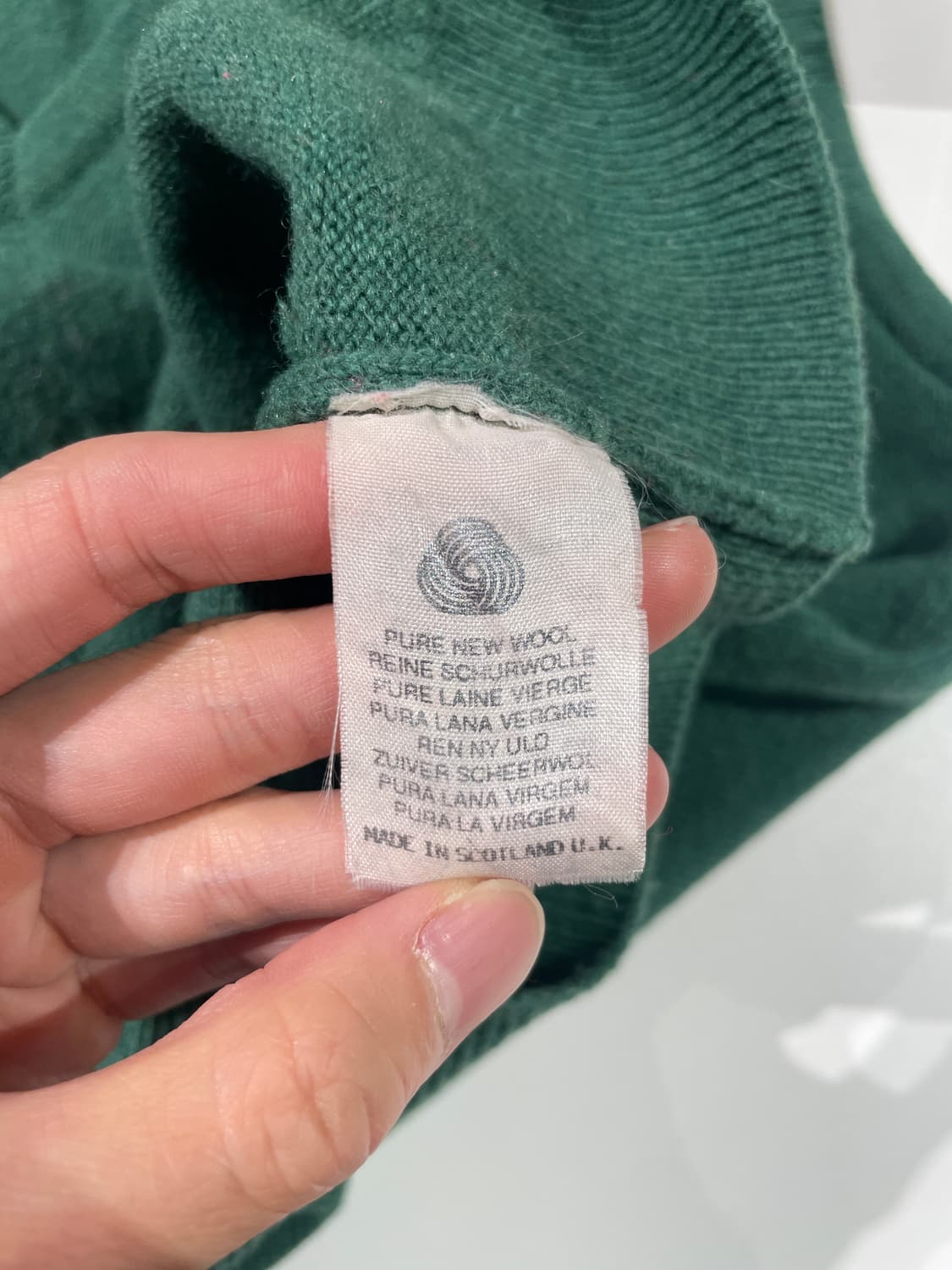 버버리 그린 기마로고 V넥 니트 베스트 상품이미지8