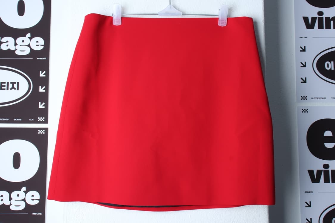 W(L-XL) 자라 스커트 치마 새상품 A라인 레드 숏-P9910 상품이미지2
