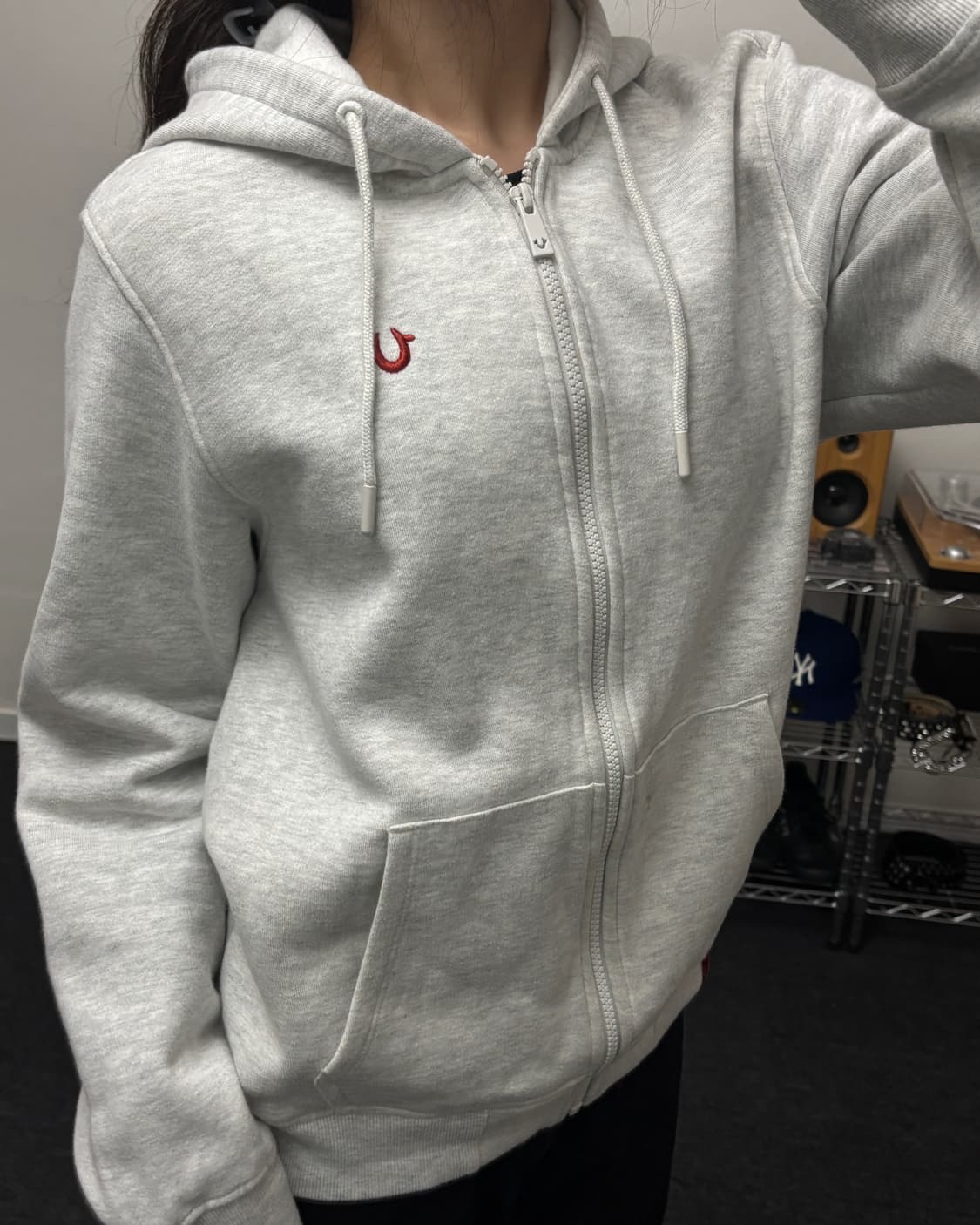 트루릴리젼 베이직 로고 후드집업 오트밀 상품이미지2