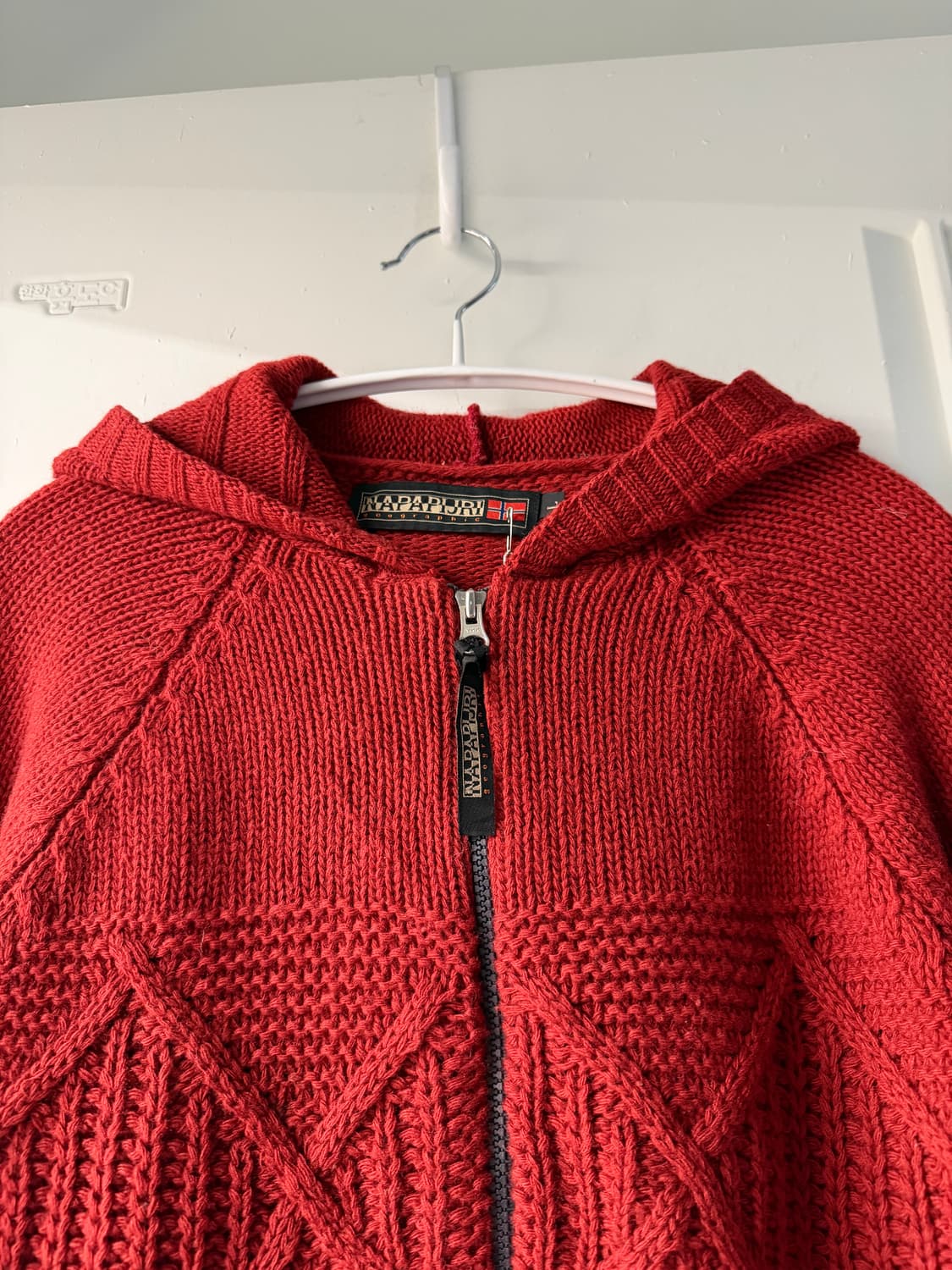 이태리 브릭레드 후드집업 니트 스웨터 상품이미지6