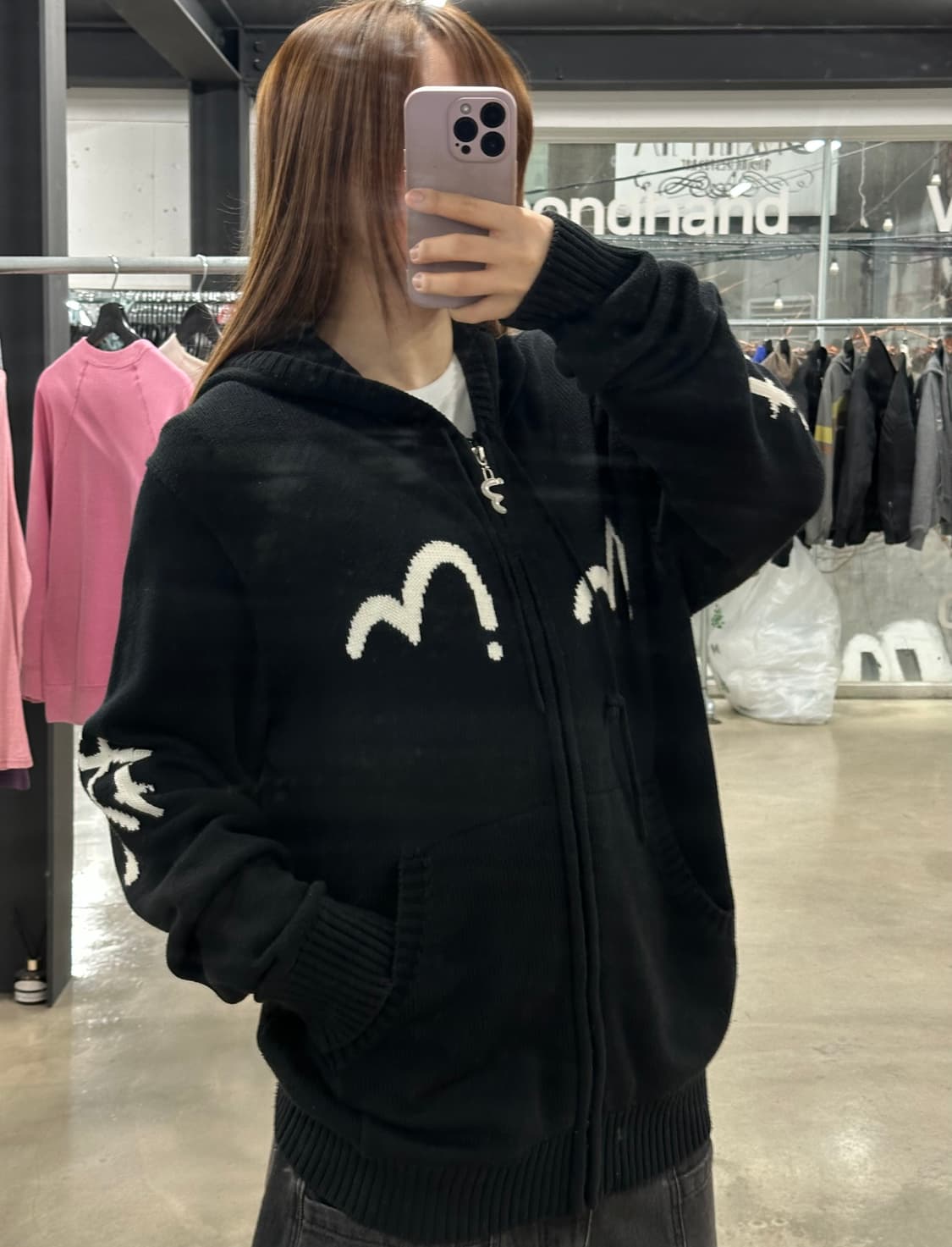 에비수 90s 다이콕 니트 후드집업 상품이미지2