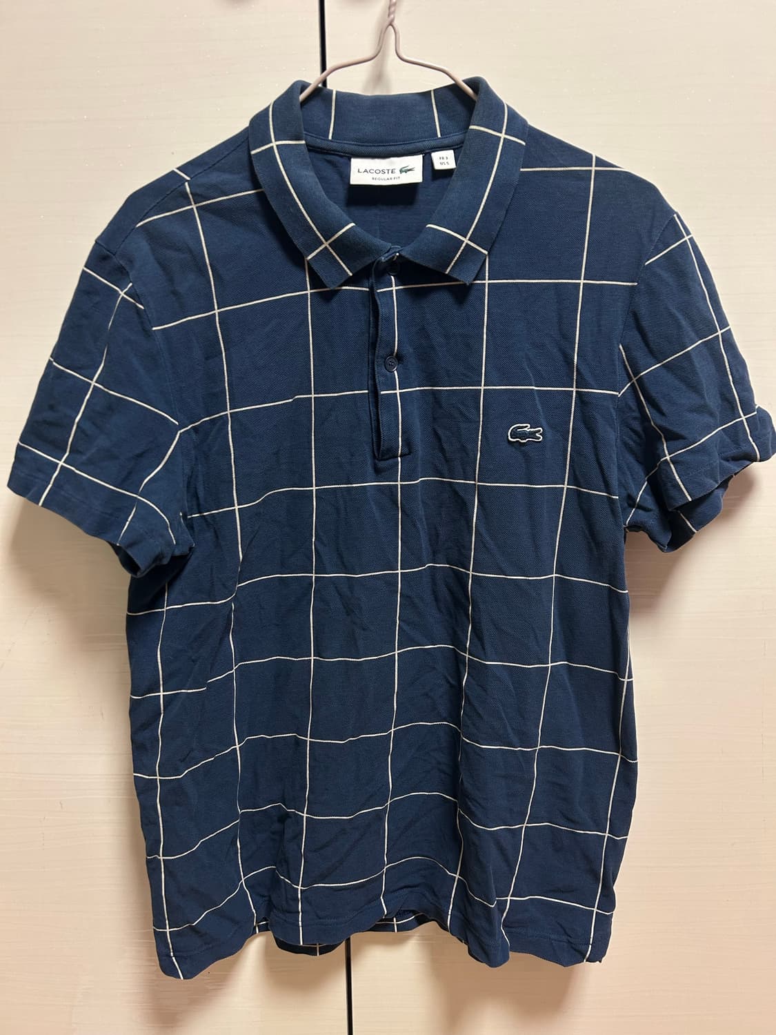 라코스테 남성 체크 폴로 티셔츠 S 상품이미지1