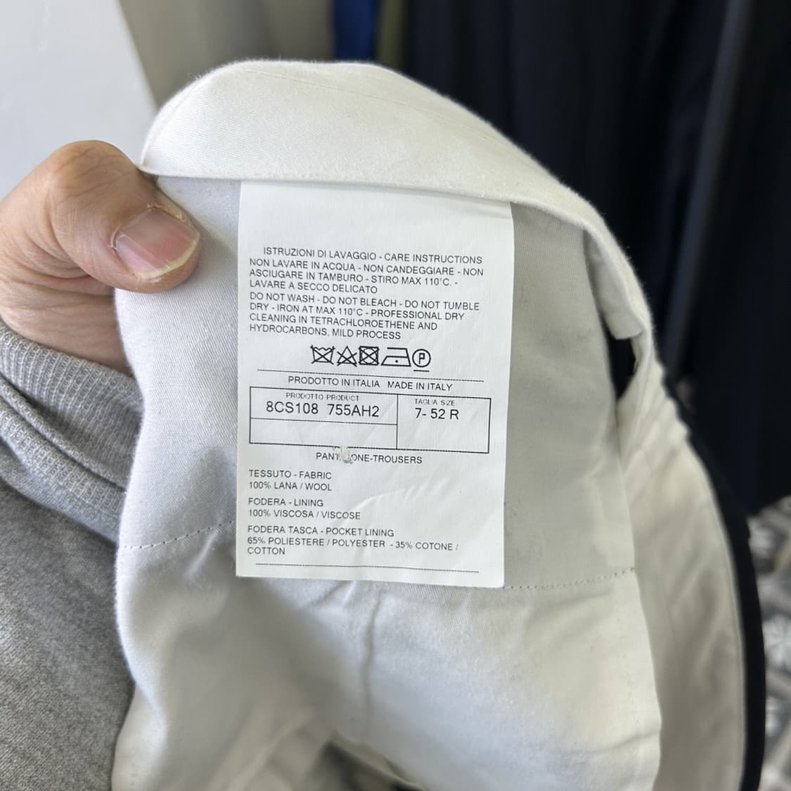 16016 - 제냐 투피스 수트 셋업 (54R) (라나 울 100%) 상품이미지10