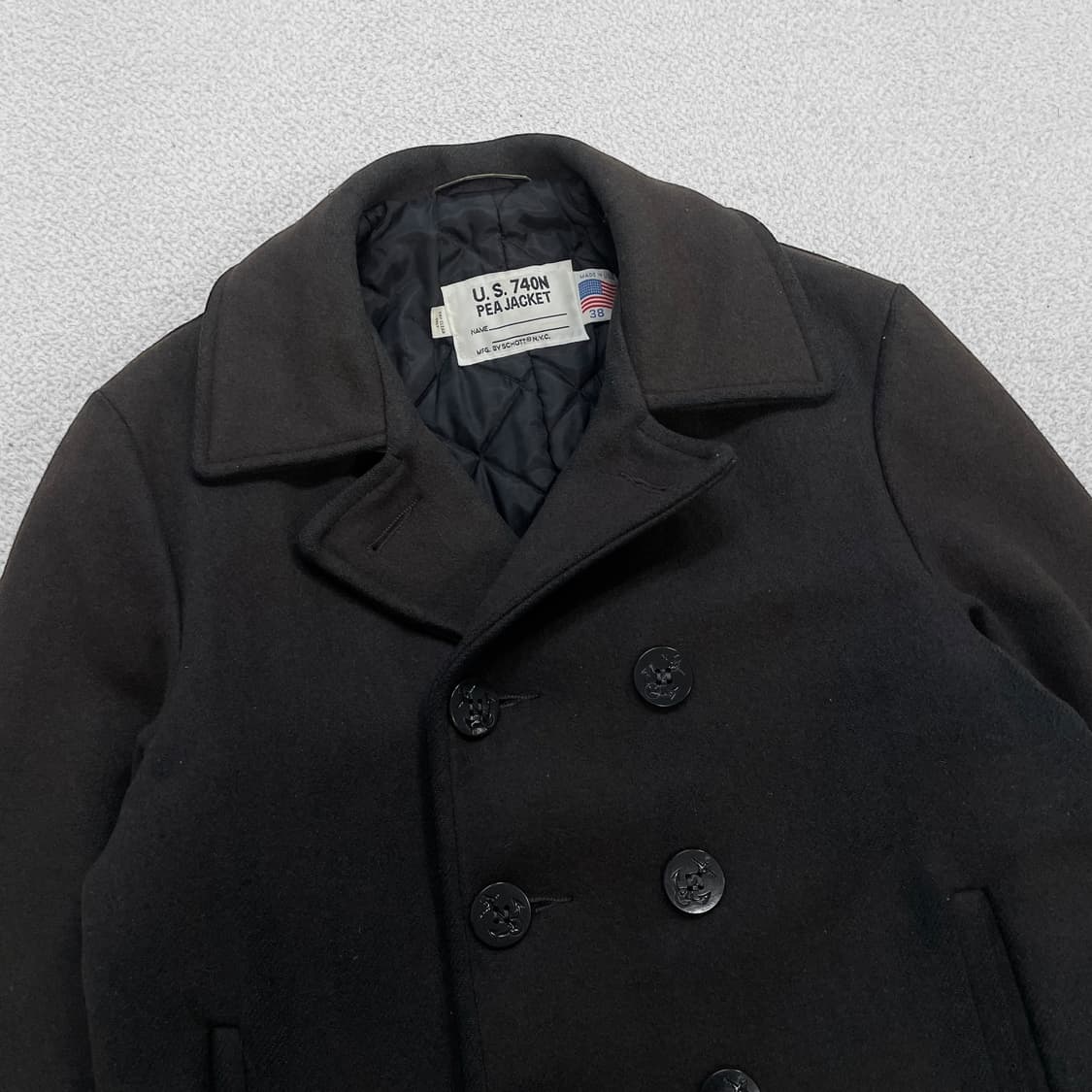 쇼트 Schott U.S 740n 울 멜튼 피 코트 상품이미지2