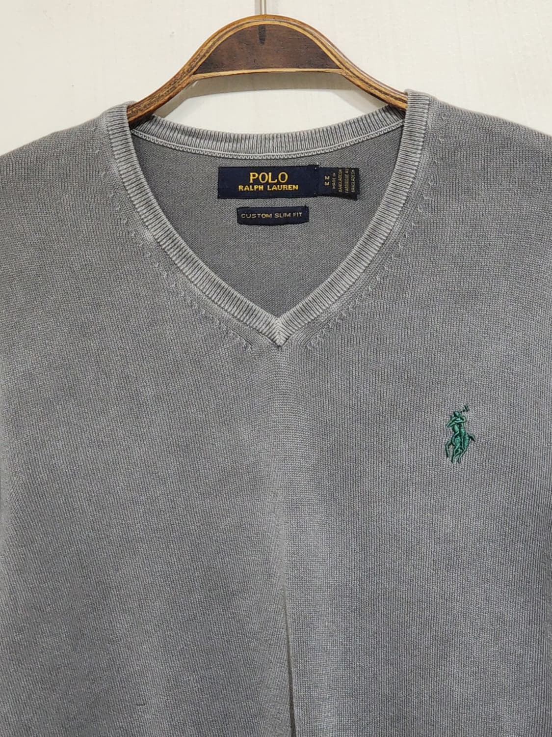 (M) 랄프로렌 폴로 면니트 그레이 브이넥 스웨터  상품이미지2
